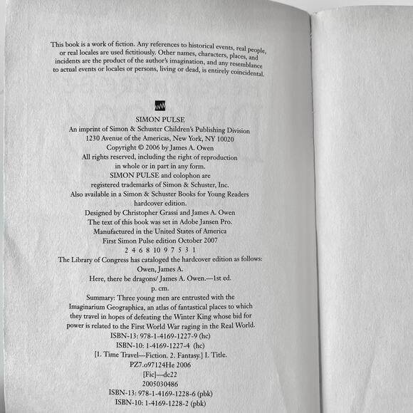 Here, There Be Dragons Book -  By: James A. Owen - Picture 5 of 5